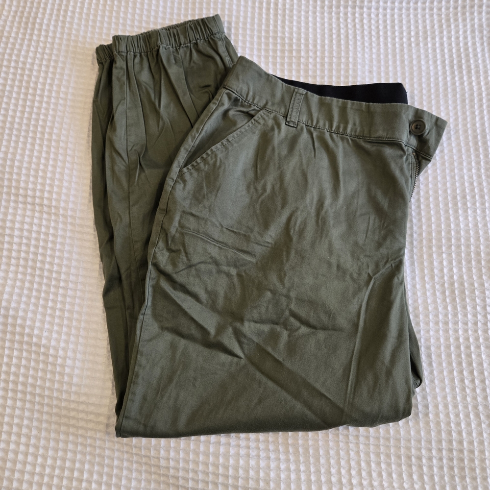 Lane Bryant Women's Olive Green Sateen Joggers